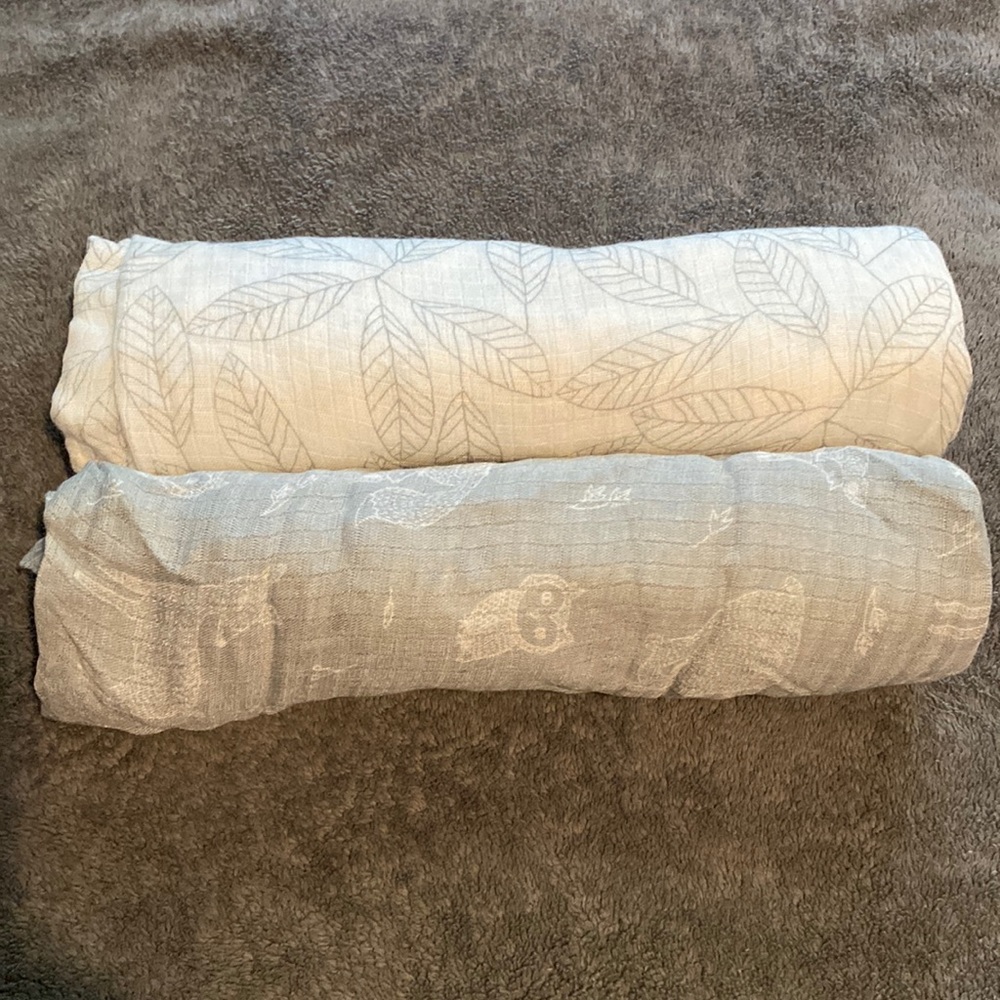 Aden + Anais Essentials Silky Soft Swaddle Baby Blanket, Woodsy - Grey